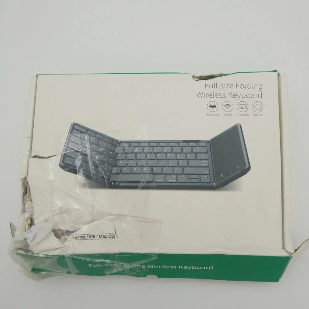 Samsers Full-Size Foldable Bluetooth Keyboard with Large Touchpad, Blue